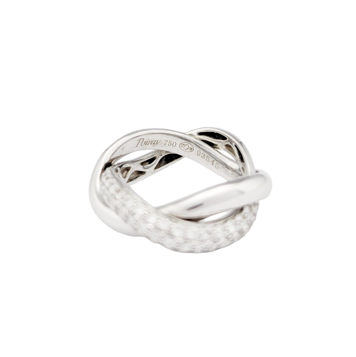 Bague Alliance POIRAY "Tresse" en or blanc et diamants&nbsp; - Castafiore
