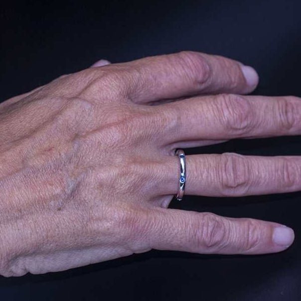 Bague Alliance POMELLATO en or blanc et saphir - Castafiore