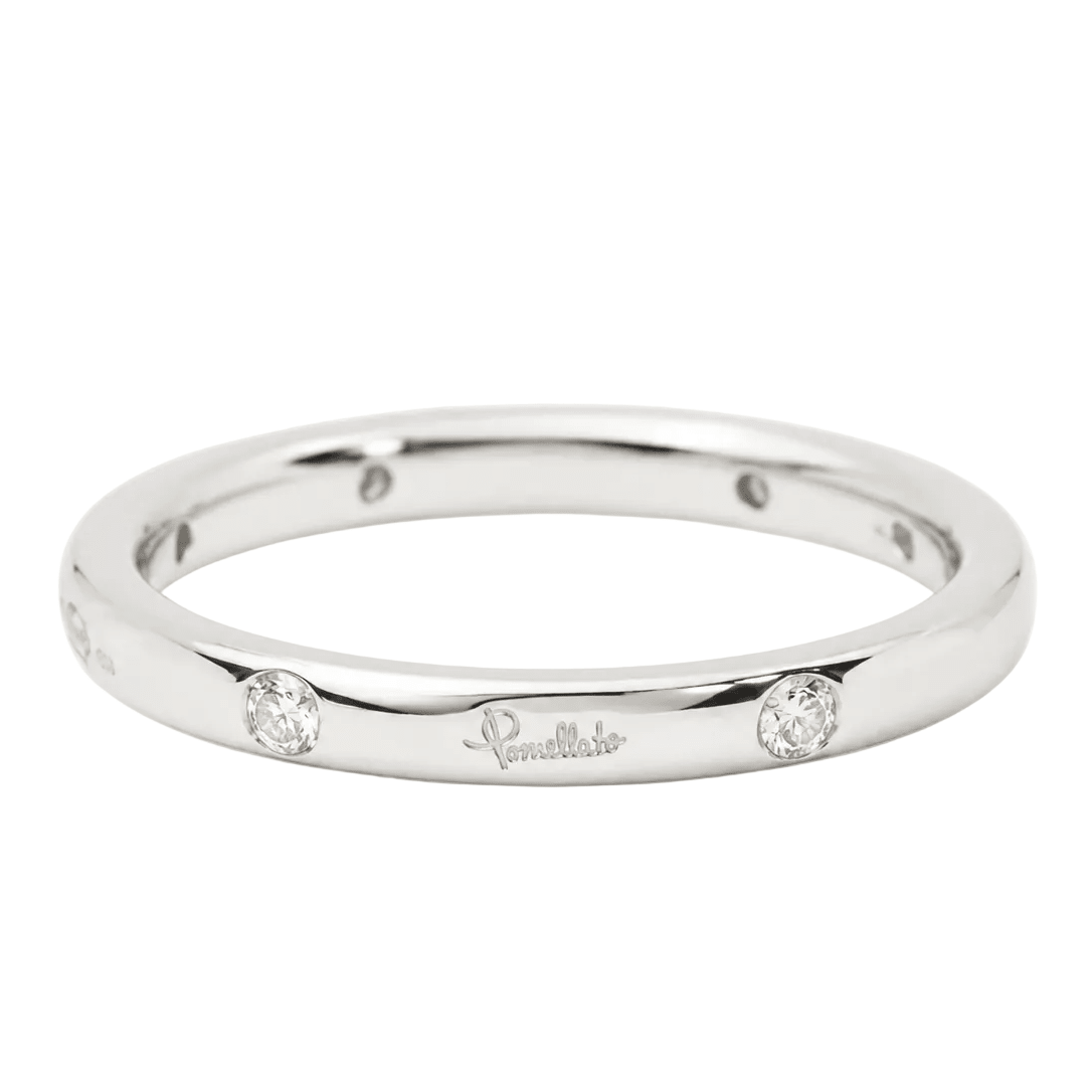 Bague Alliance POMELLATO "Lucciole" en or blanc et diamant - Castafiore