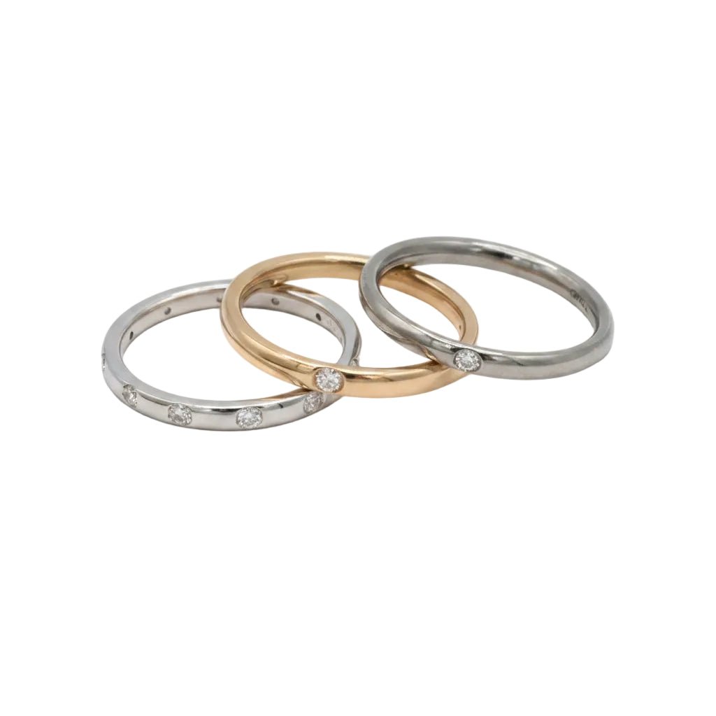 Bague Alliance POMELLATO "Lucciole" en or blanc, or rose, titane et diamants - Castafiore