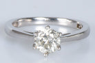 Bague alliance solitaire - or blanc 18 carats - Castafiore