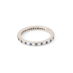 Bague Alliance TIFFANY & CO en platine, saphirs et diamants - Castafiore