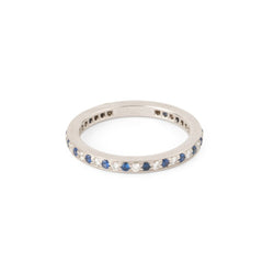 Bague Alliance TIFFANY & CO en platine, saphirs et diamants - Castafiore