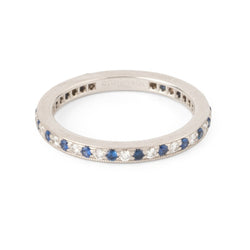 Bague Alliance TIFFANY & CO en platine, saphirs et diamants - Castafiore
