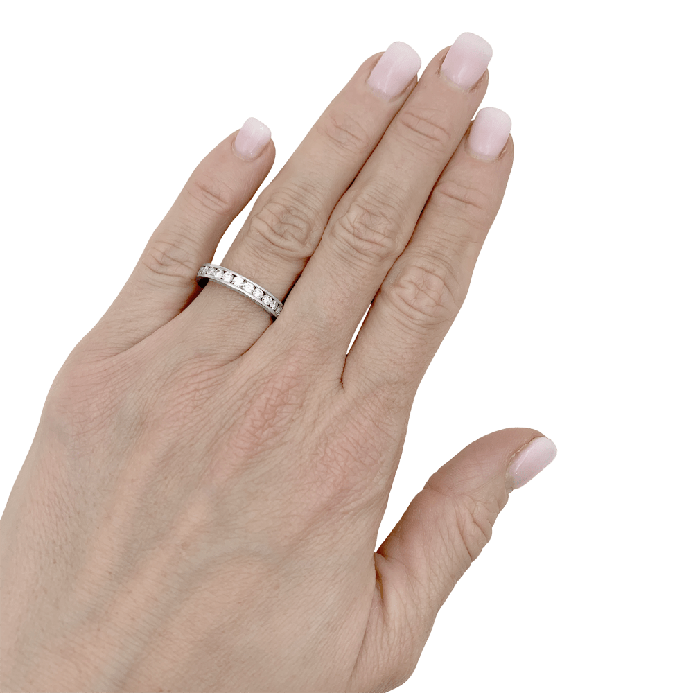 Bague Alliance TIFFANY & CO. "Setting" en platine et diamants - Castafiore