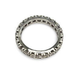 Bague Alliance tour complet en or blanc et diamants - Castafiore