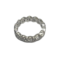 Bague Alliance tour complet en or blanc et diamants - Castafiore