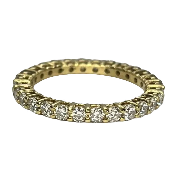 Bague Alliance tour complet en or jaune et diamants - Castafiore