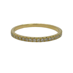 Bague Alliance tour complet en or jaune et diamants - Castafiore