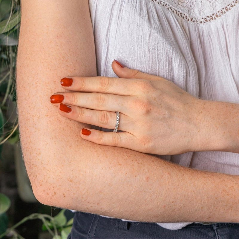 Bague Alliance tour complet Or blanc Diamant - Castafiore