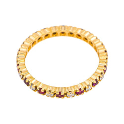 Bague Alliance tour complet Or jaune Rubis - Castafiore