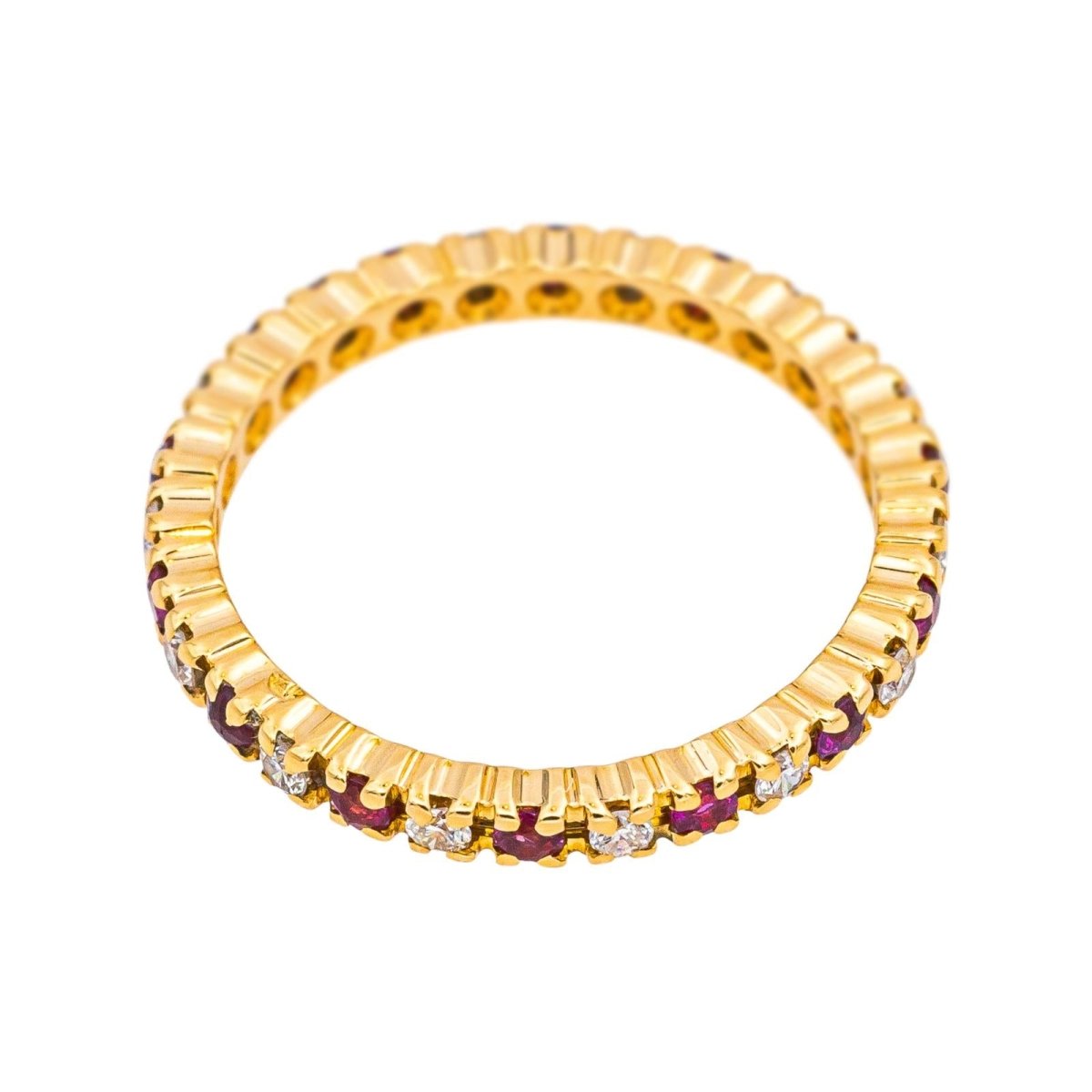 Bague Alliance tour complet Or jaune Rubis - Castafiore