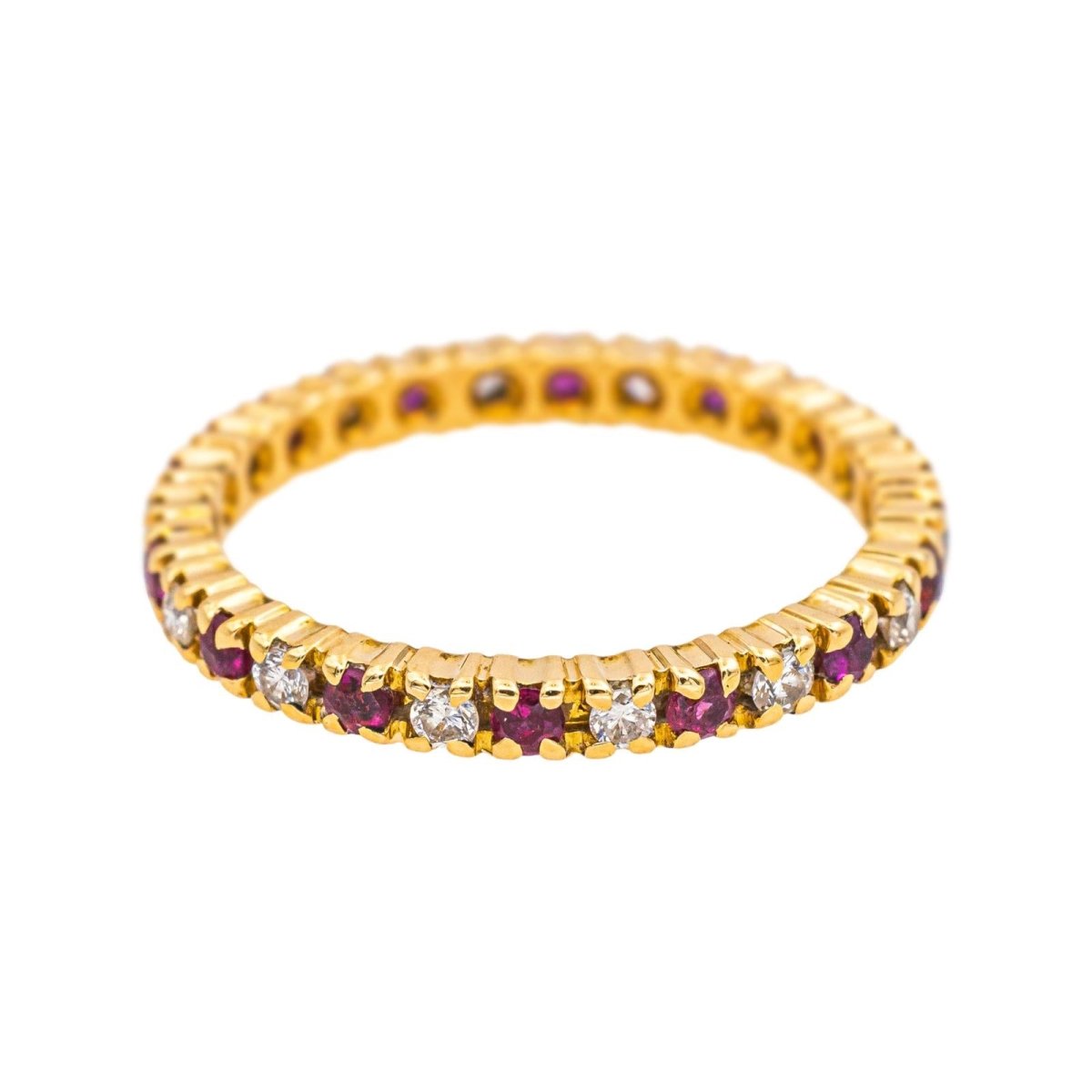 Bague Alliance tour complet Or jaune Rubis - Castafiore