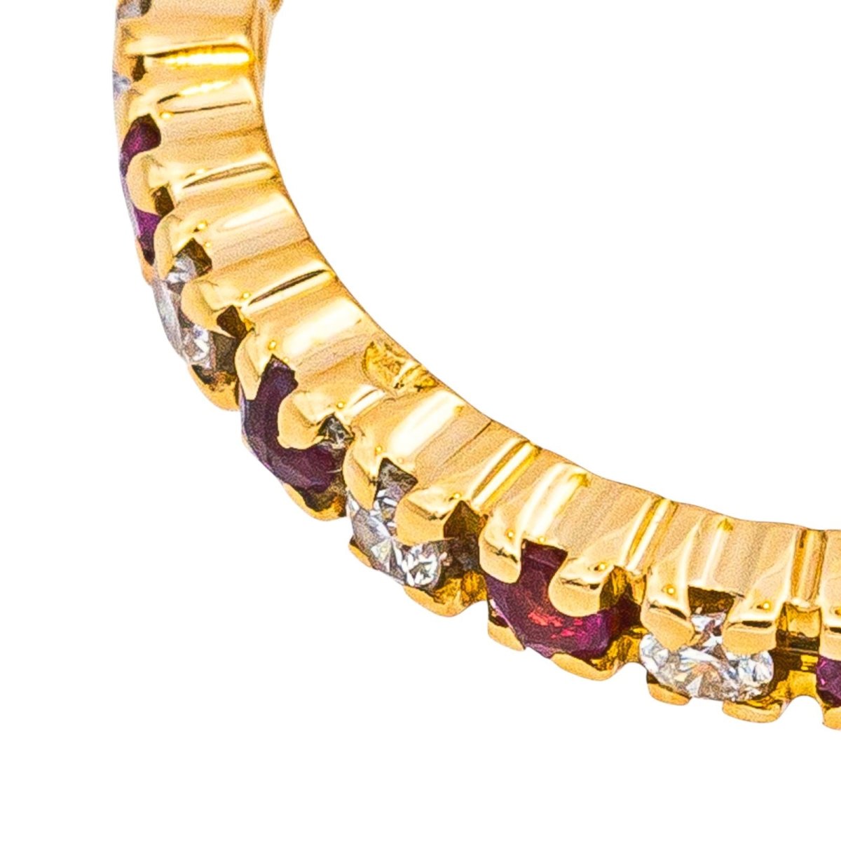 Bague Alliance tour complet Or jaune Rubis - Castafiore