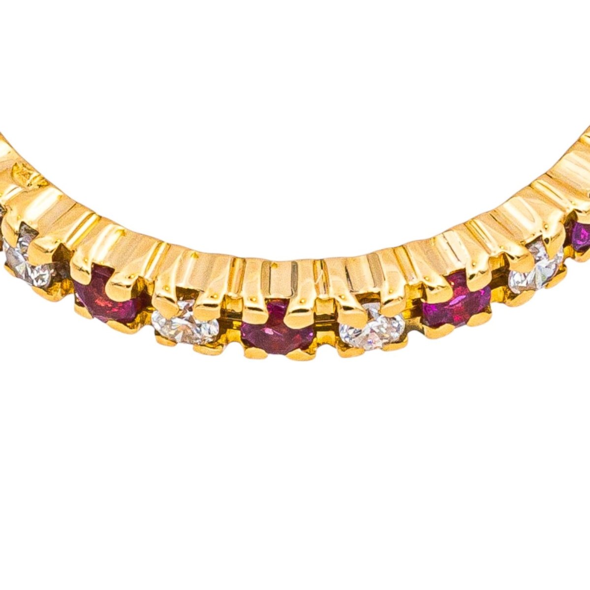 Bague Alliance tour complet Or jaune Rubis - Castafiore