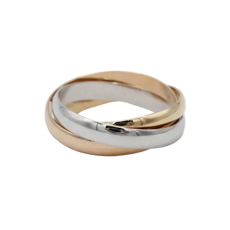 Bague Alliance en or blanc, or jaune et or rose