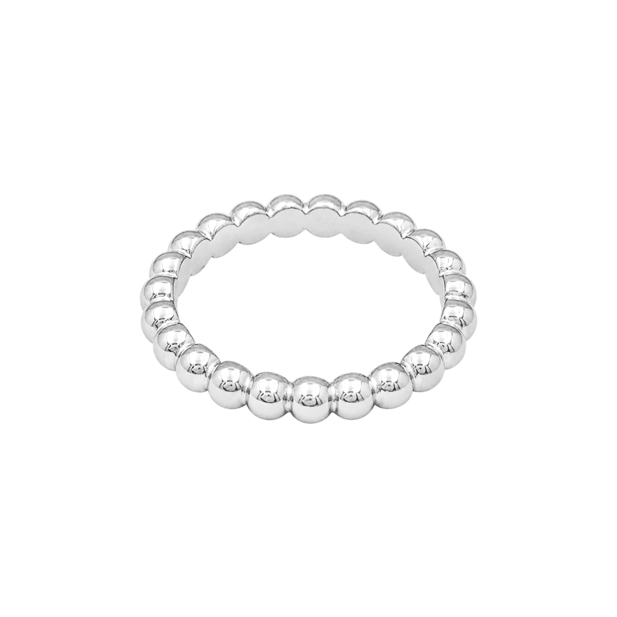 Bague Alliance VAN CLEEF & ARPELS "Perlée" MM en or blanc - Castafiore