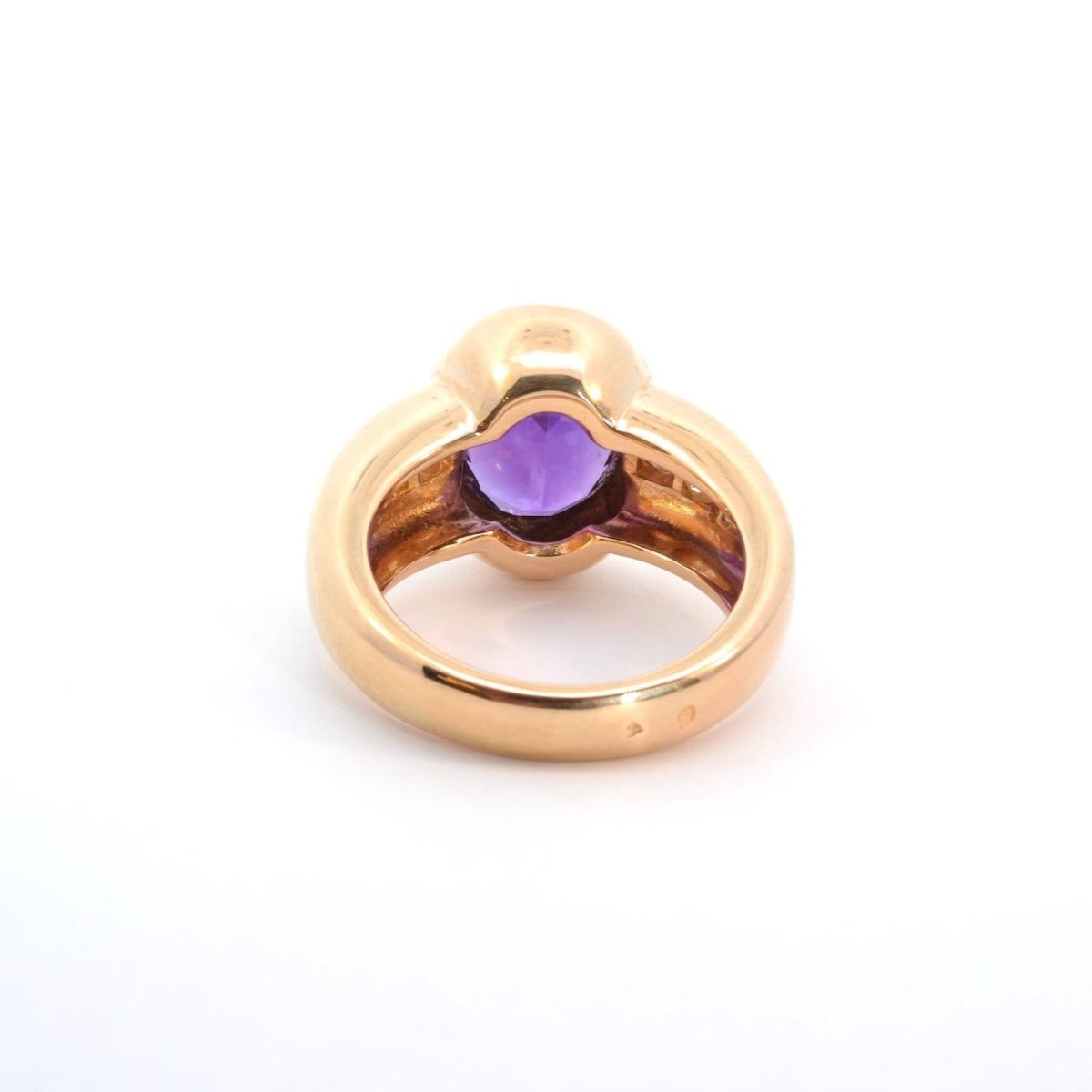 Bague améthyste et diamants en or jaune 18k - Castafiore