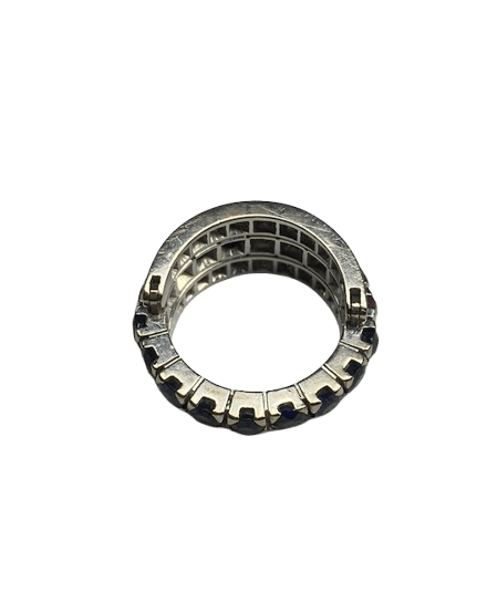 BAGUE AMOVIBLE OR 18K DIAMANTS RUBIS SAPHIRS (T.51) - Castafiore