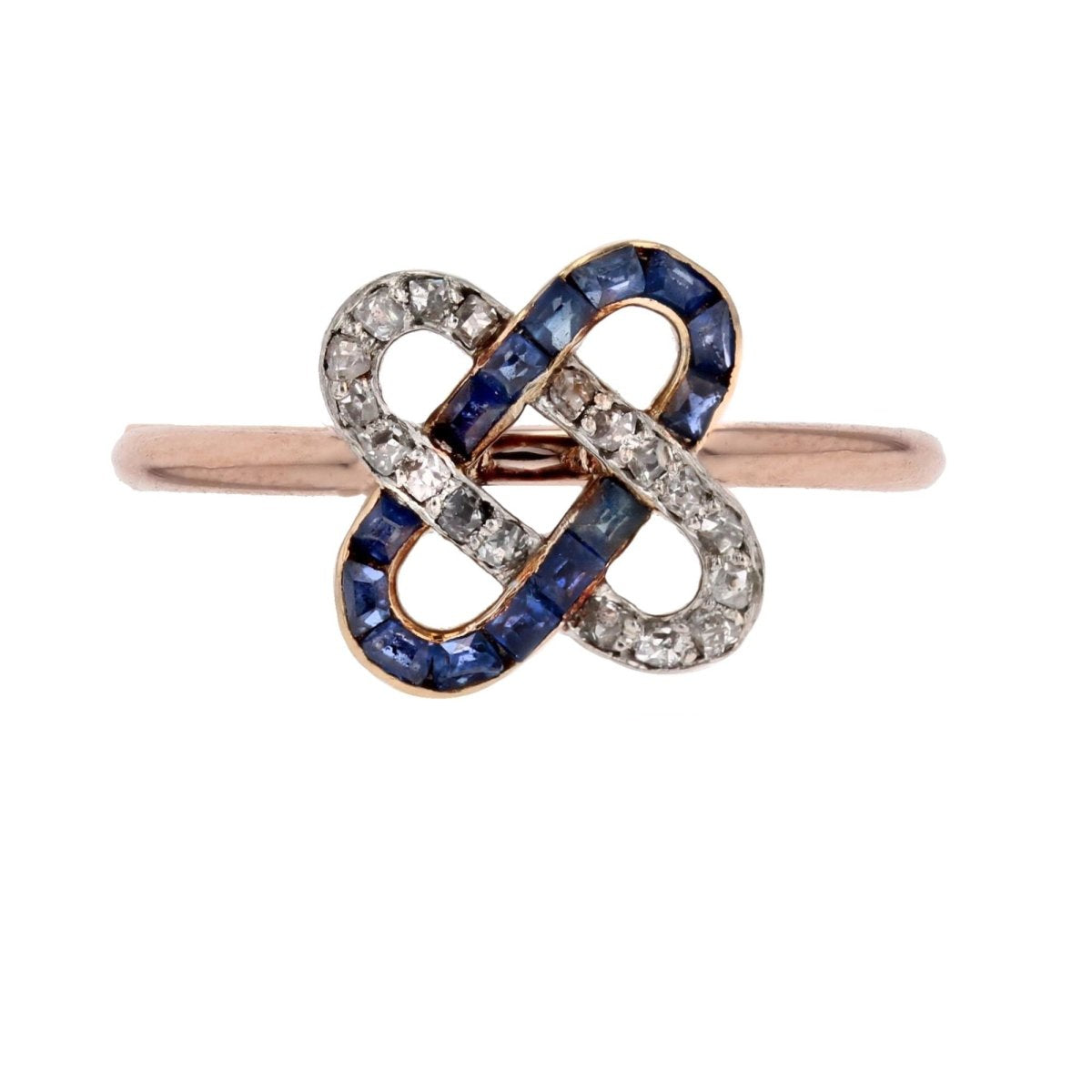 Bague ancienne agrafes de diamants et saphirs - Castafiore