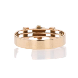 Bague ANCIENNE Ajourée fleur en or rose perles fines et turquoises - Castafiore