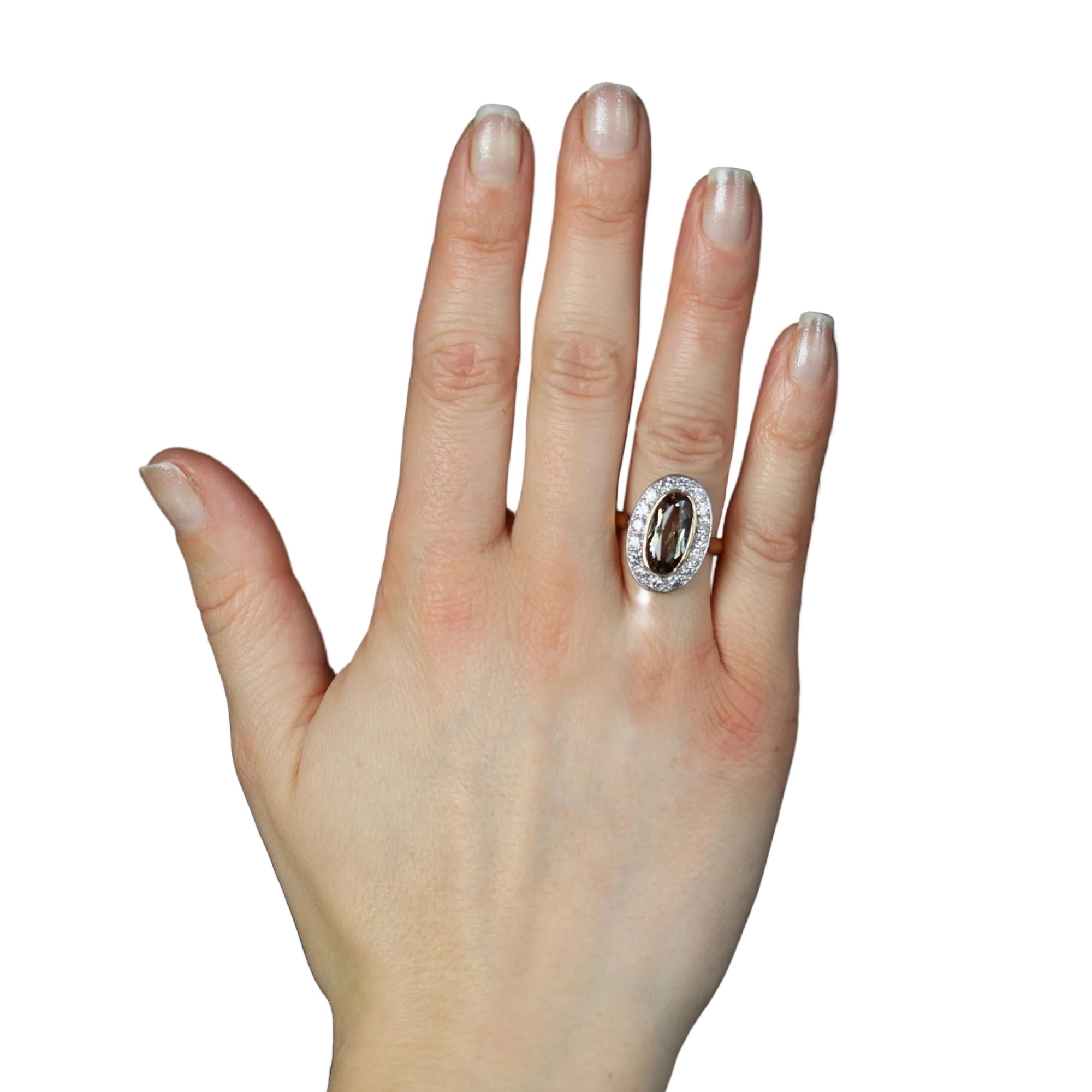 Ring andalusite and diamonds