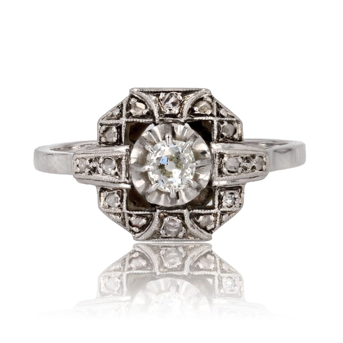 Bague ancienne art déco diamants - Castafiore