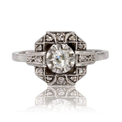 Bague ancienne art déco diamants - Castafiore