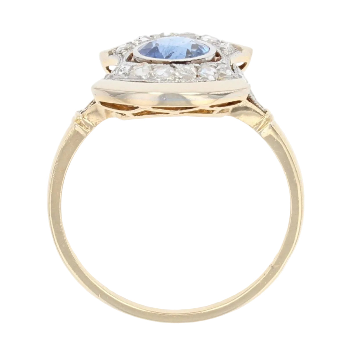 Bague ancienne art déco saphir diamants - Castafiore