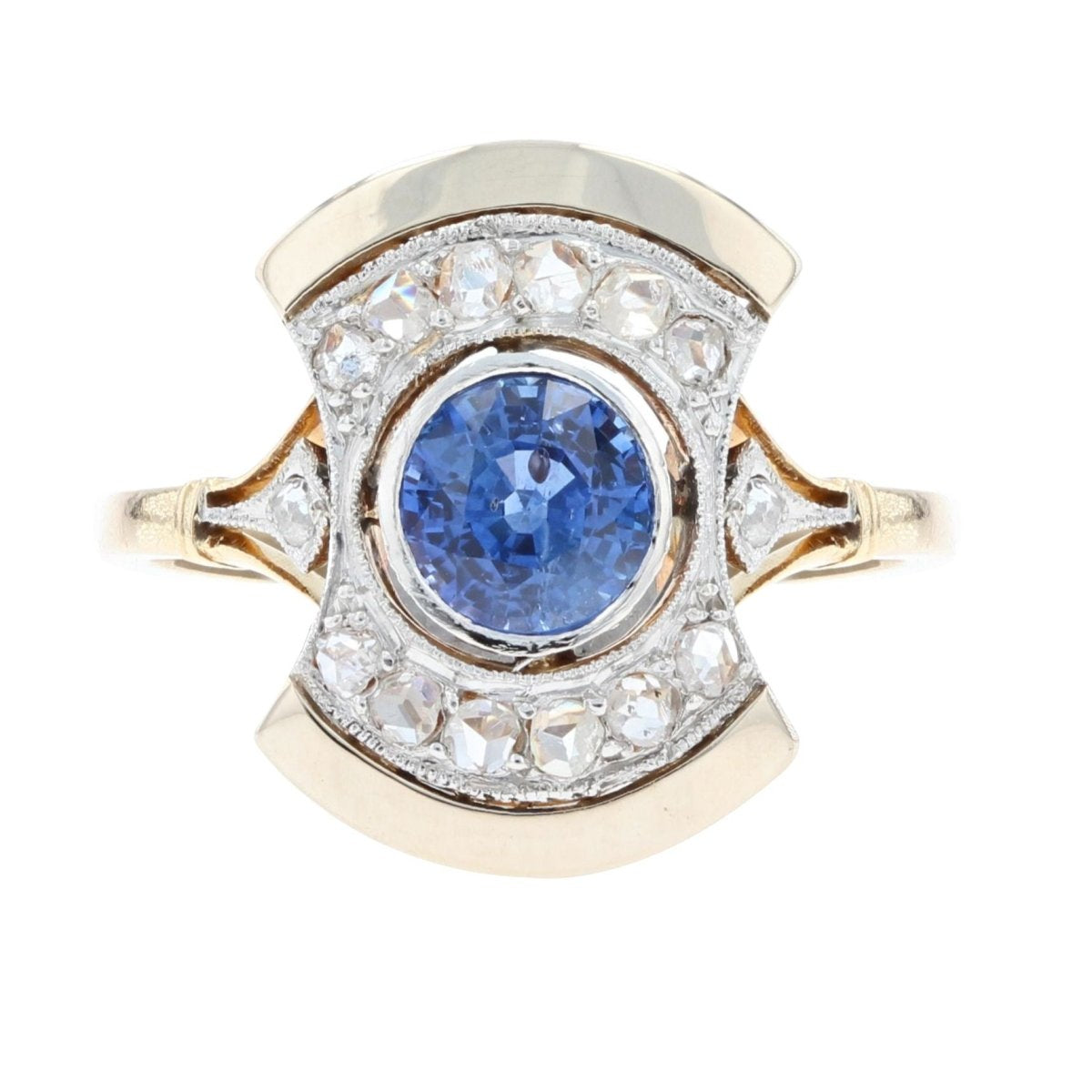 Bague ancienne art déco saphir diamants - Castafiore