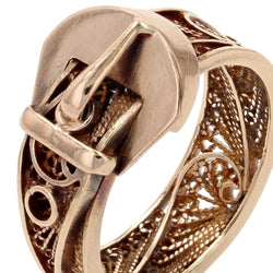 Bague ANCIENNE Ceinture filigranée en or jaune - Castafiore