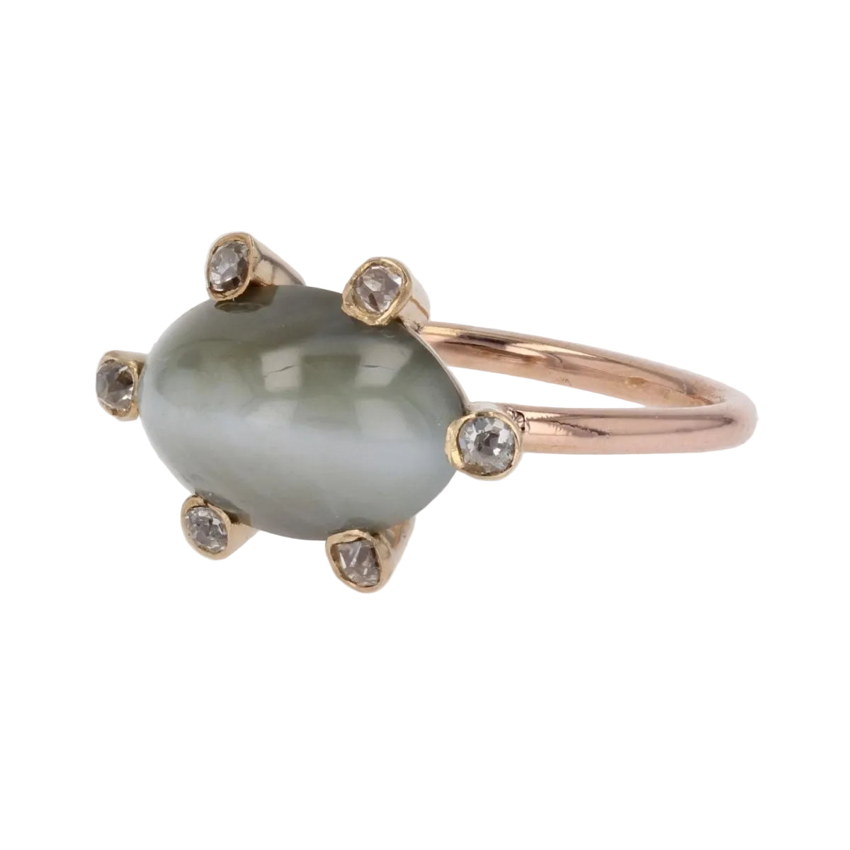 Bague ancienne chrysobéryl diamants - Castafiore