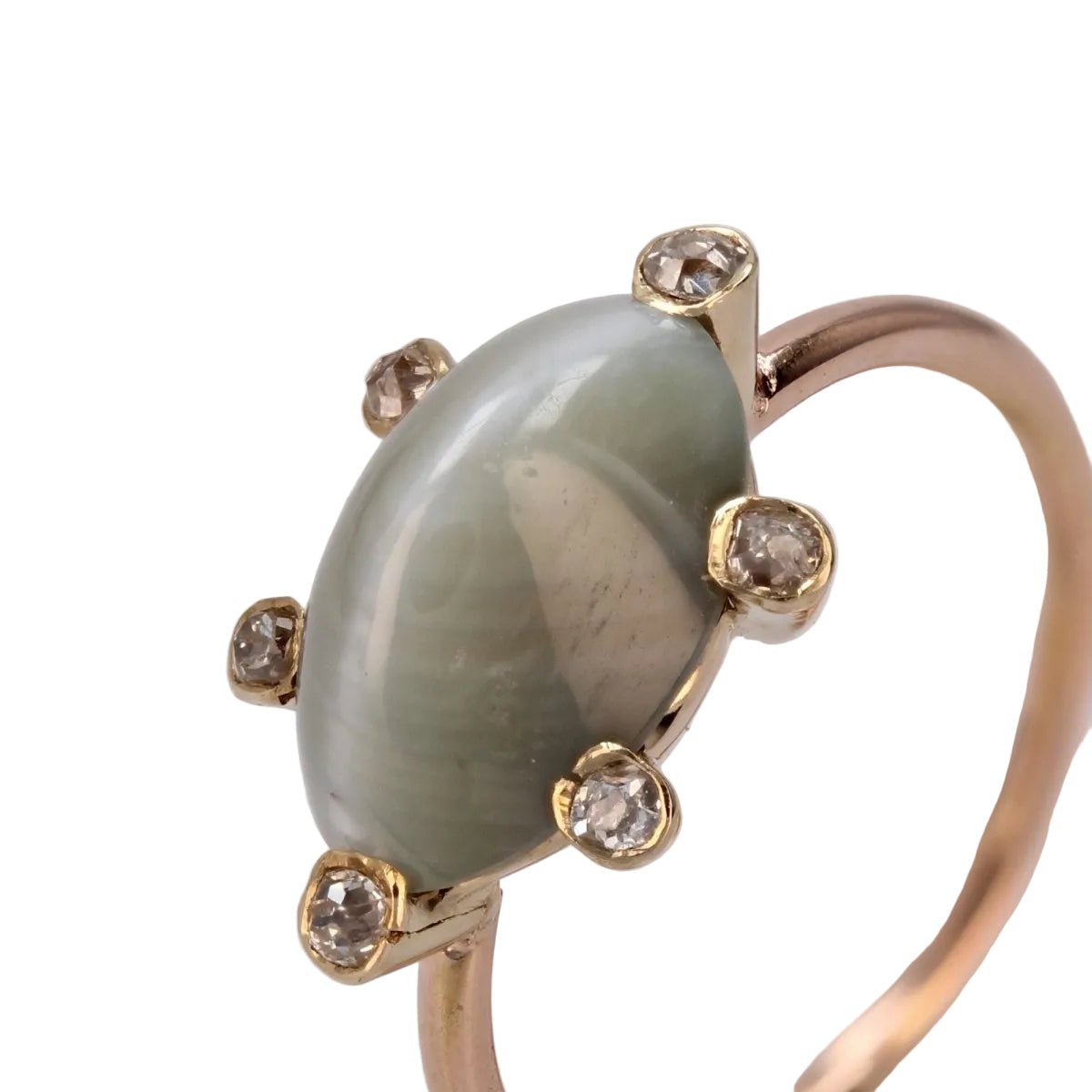 Bague ancienne chrysobéryl diamants - Castafiore