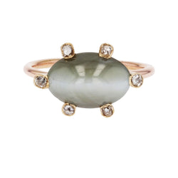 Bague ancienne chrysobéryl diamants - Castafiore