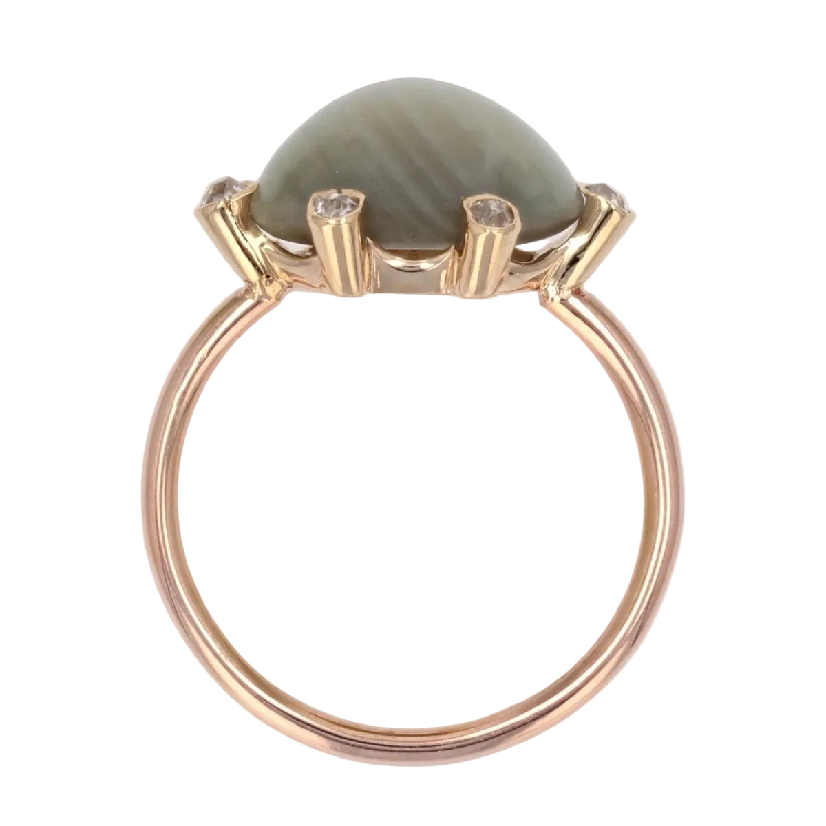 Bague ancienne chrysobéryl diamants - Castafiore