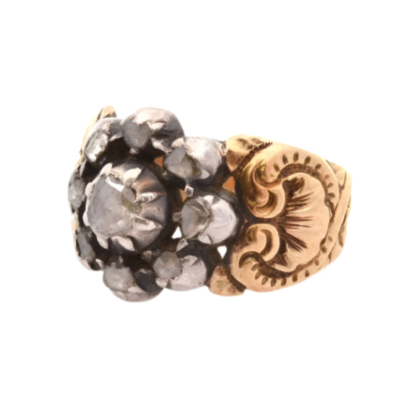 Bague ancienne diamants en or 18k - Castafiore