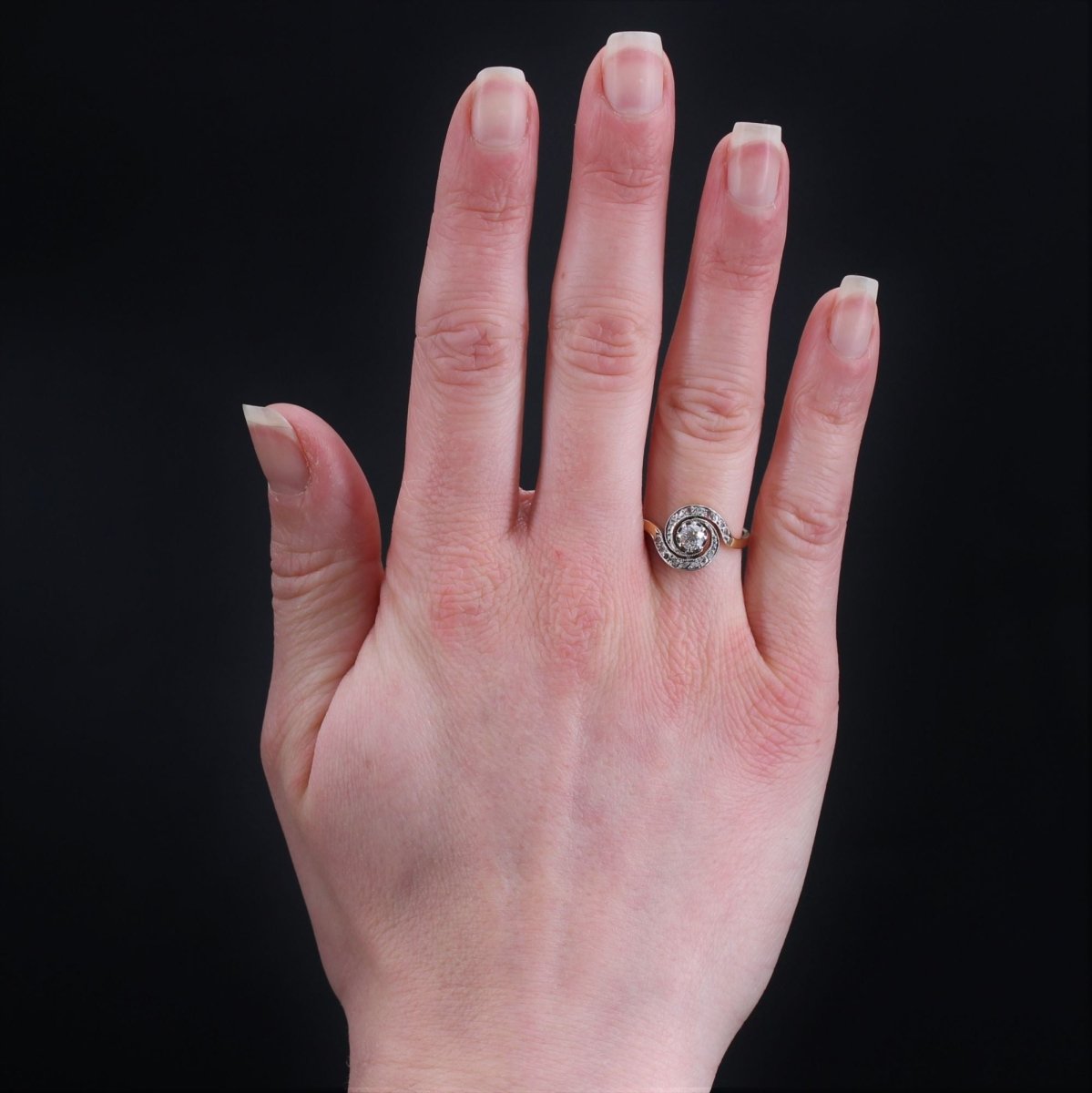 Bague ancienne diamants en tourbillon - Castafiore