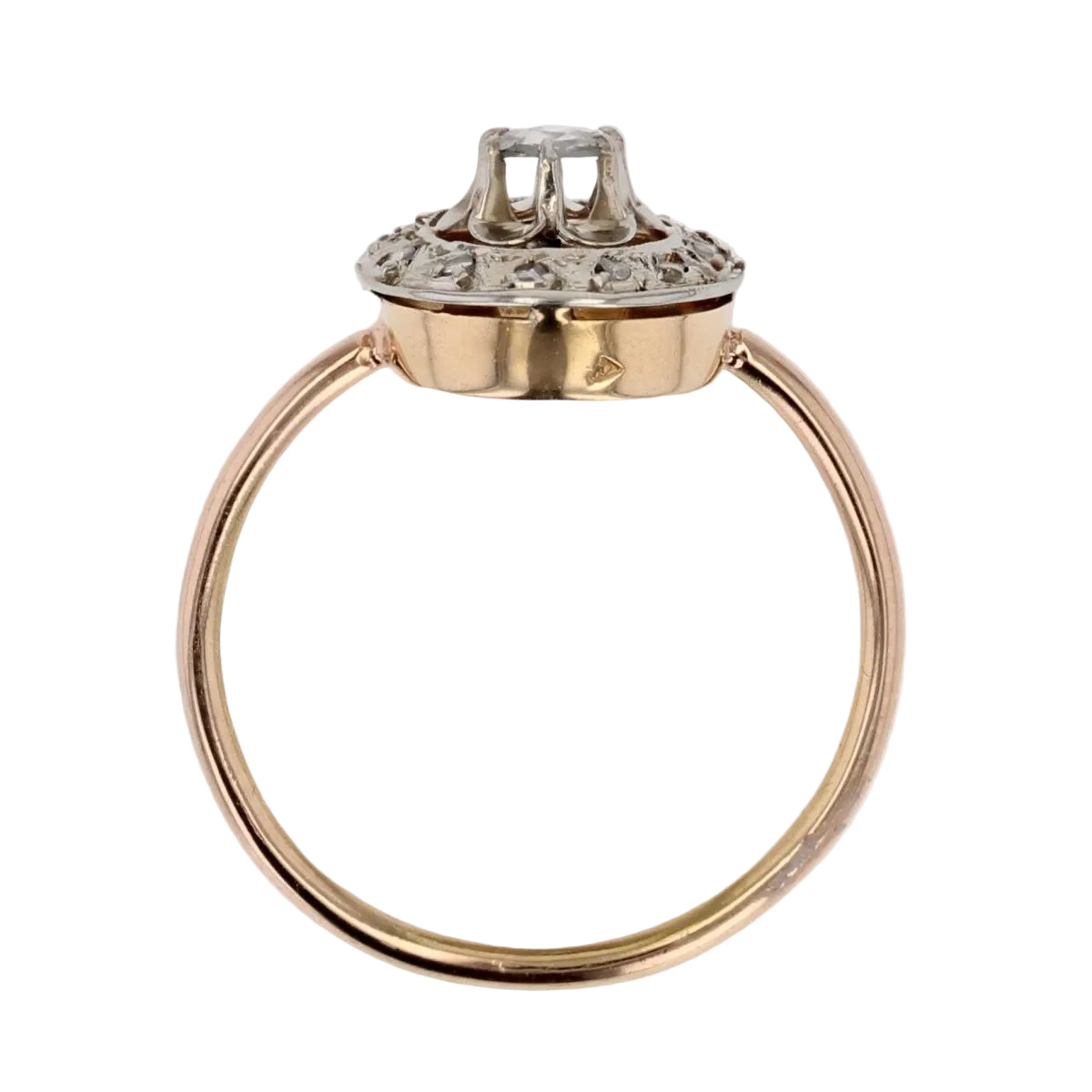 Bague ancienne diamants taillés en rose ronde - Castafiore