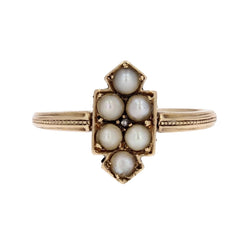 Bague ancienne écusson et perles fines - Castafiore