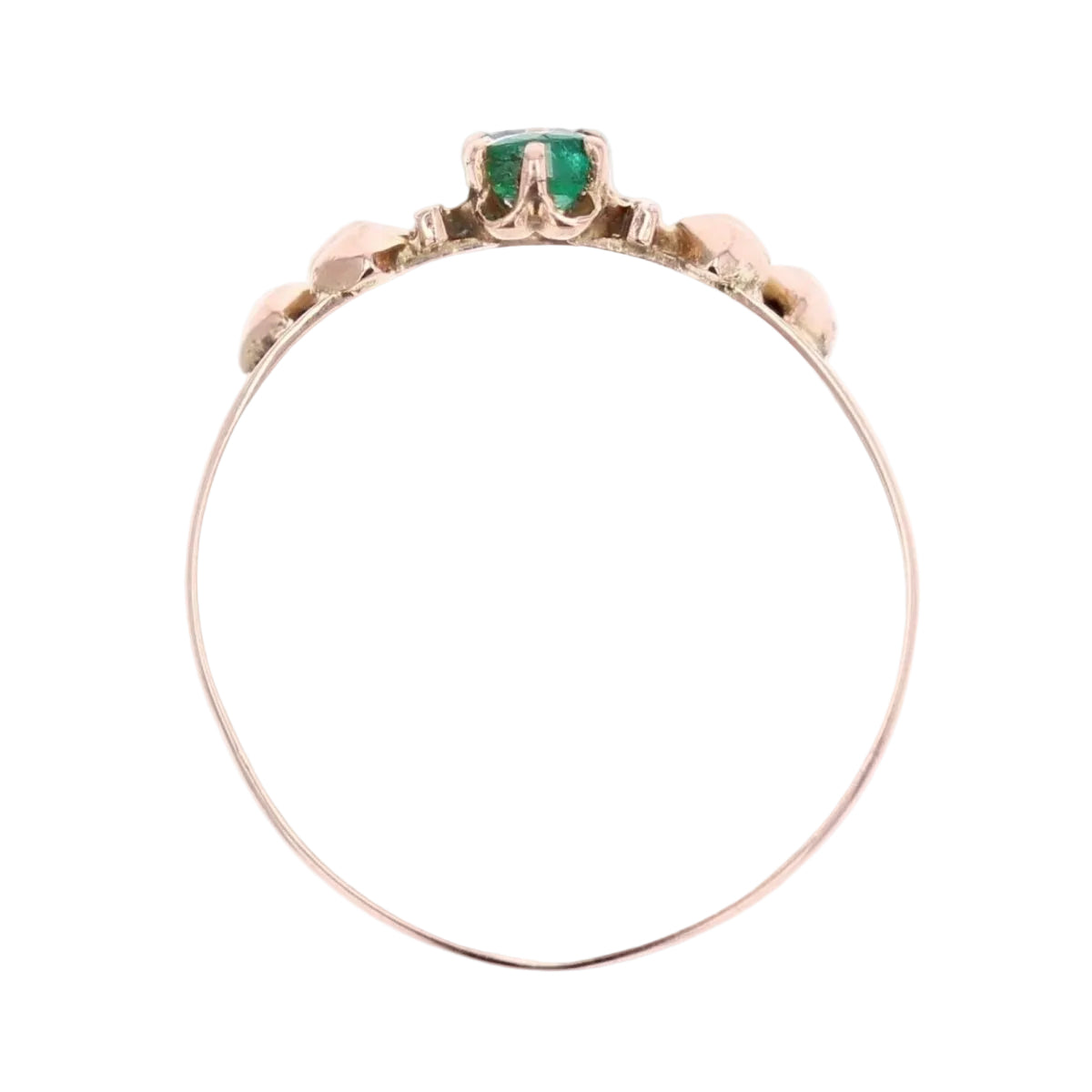 Bague ANCIENNE Émeraude saphir en or rose - Castafiore