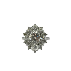 Bague ancienne en or blanc et diamants - Castafiore