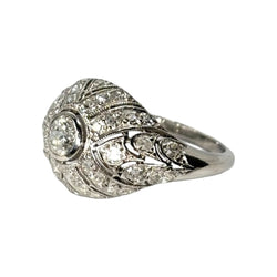 Bague ANCIENNE en or blanc et diamants - Castafiore