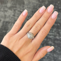 Bague ANCIENNE en or blanc et diamants - Castafiore