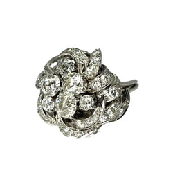 Bague ANCIENNE en or blanc et platine diamants - Castafiore