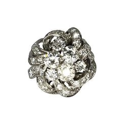 Bague ANCIENNE en or blanc et platine diamants - Castafiore