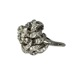 Bague ANCIENNE en or blanc et platine diamants - Castafiore