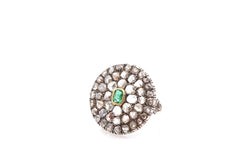 Ring old emerald and roses from diamonds