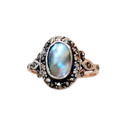 Bague Ancienne en or et argent avec nacre - Castafiore