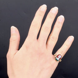Bague ancienne en or et émail de Limoges - Castafiore