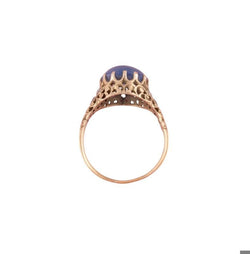 Bague ancienne en or jaune 14k et saphir - Castafiore